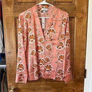 J. Crew Collection Pink Floral Silk Pajama style Women’s Top